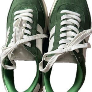 Steve Madden Green and White Platform Sneakers
